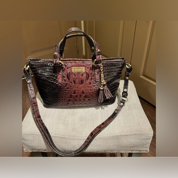 Brahmin Mini Asher Melbourne Embossed Leather Satchel - Picture 2 of 12